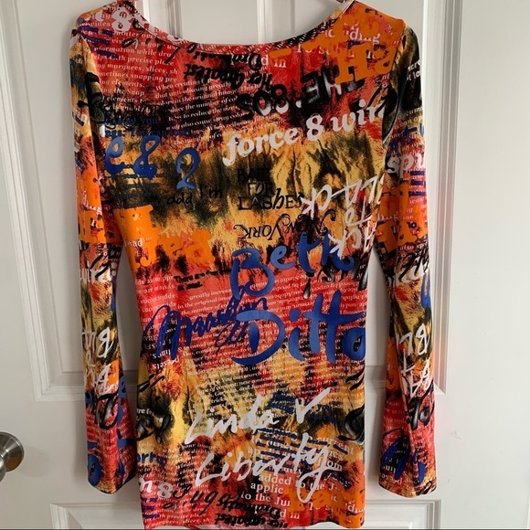 MELANIE LYNE MULTI PRINT WOMEN TOPS SIZE S - Picture 4 of 15
